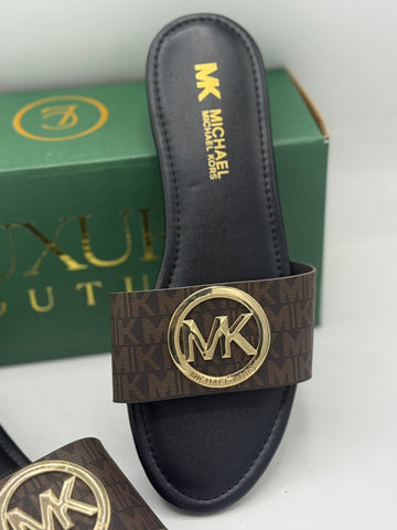 MK Logo Black Flats