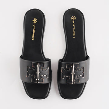 Tory Big Logo Black Flats