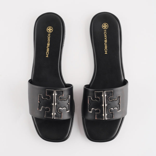 Tory Big Logo Black Flats