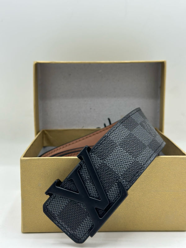 LV Belt  Black Grid