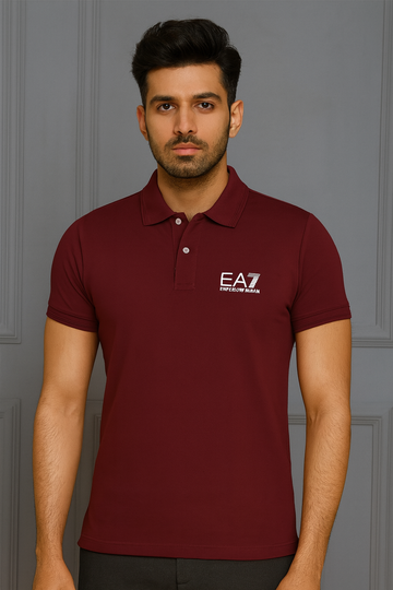 EA7 Maroon Polo