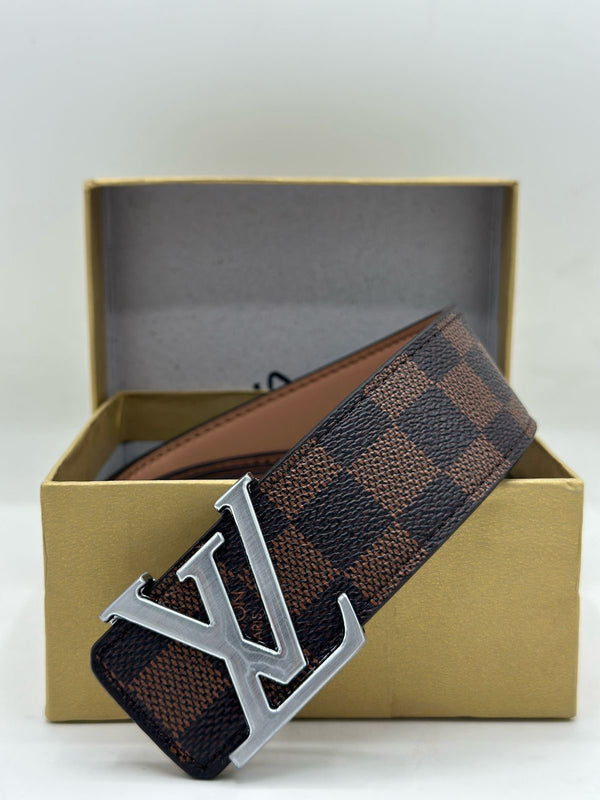 LV Belt Brown Grid