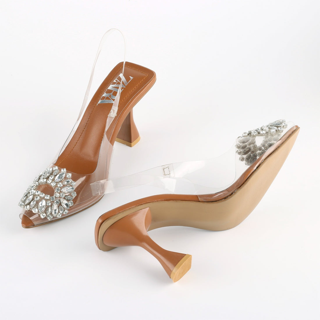 Zara rhinestone heels