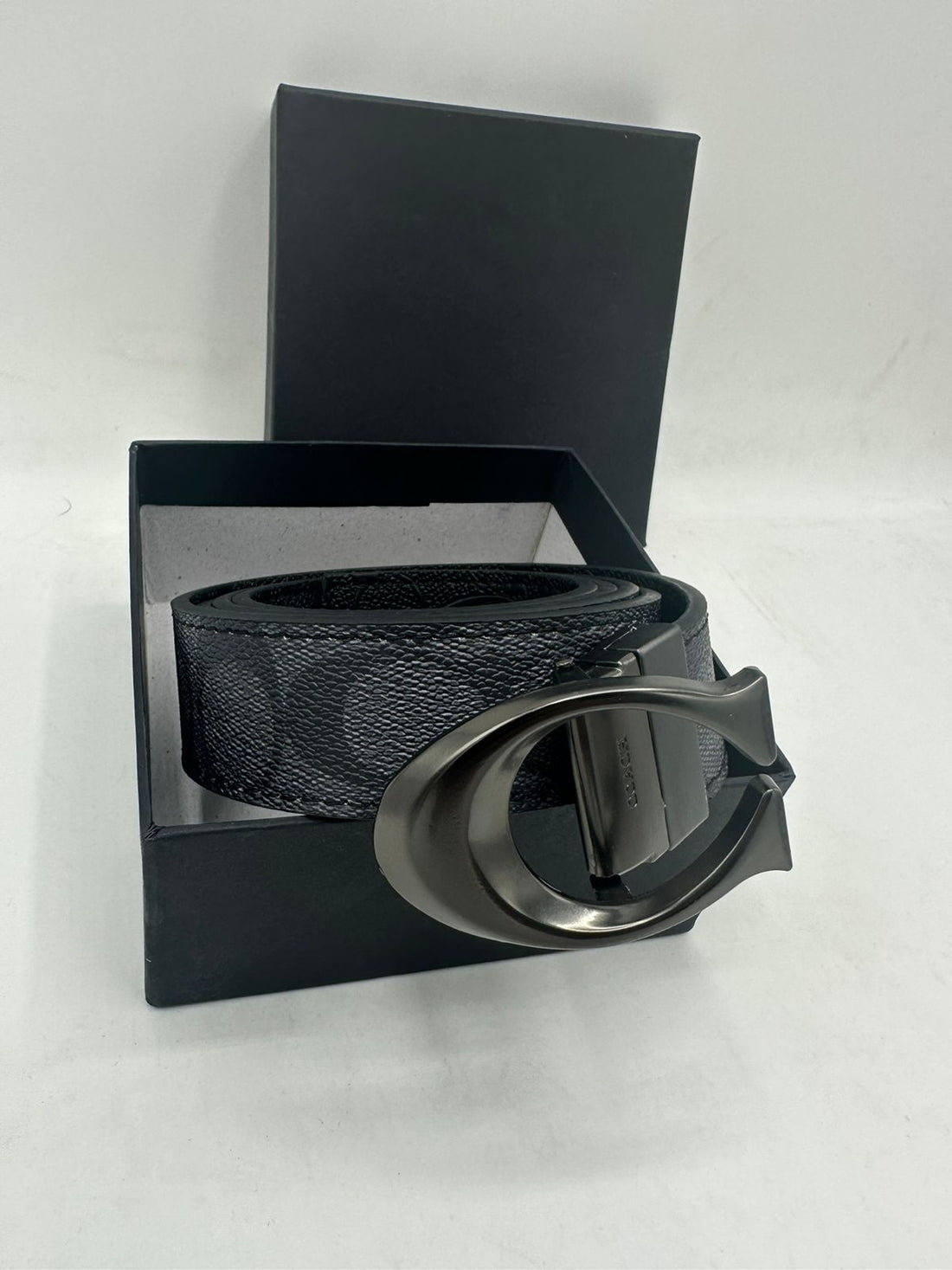 Coach Reversible Signature "C" Buckle Grey Belt