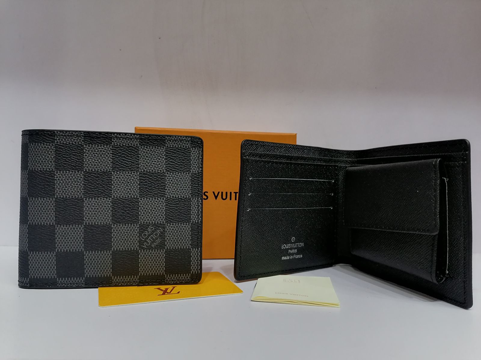 Louis Vuitton Black Grid Bifold Wallet