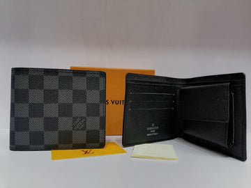 Louis Vuitton Black Grid Bifold Wallet