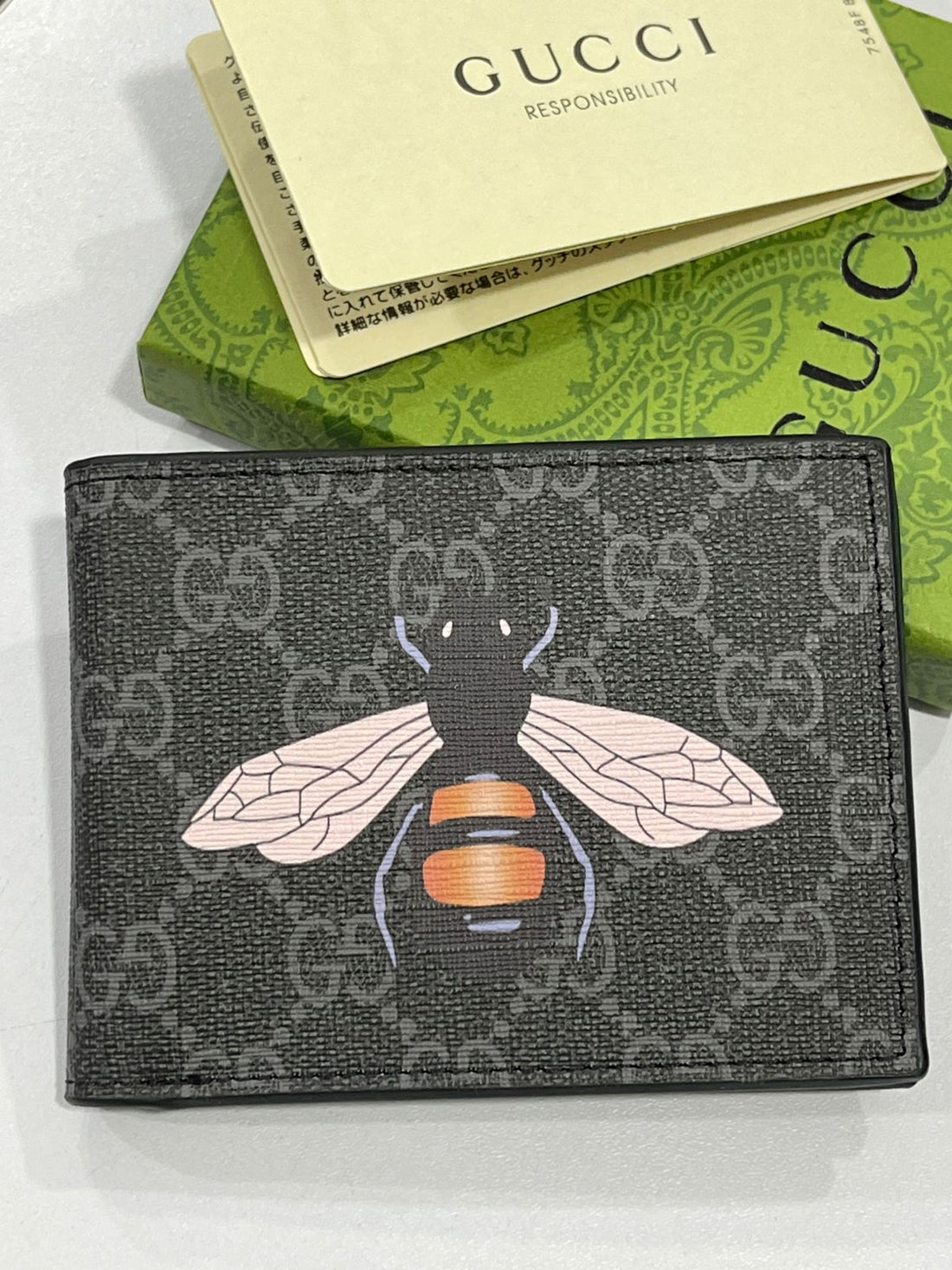 Gucci Bee Print Bi-fold Wallet