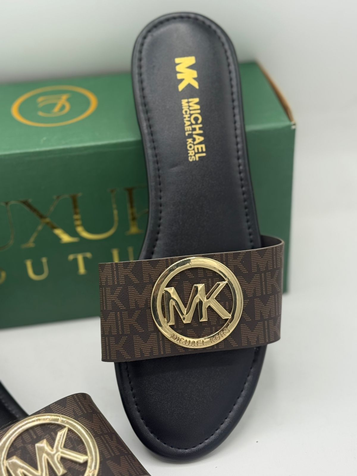 MK Logo Black Flats