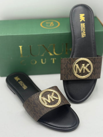 MK Logo Black Flats
