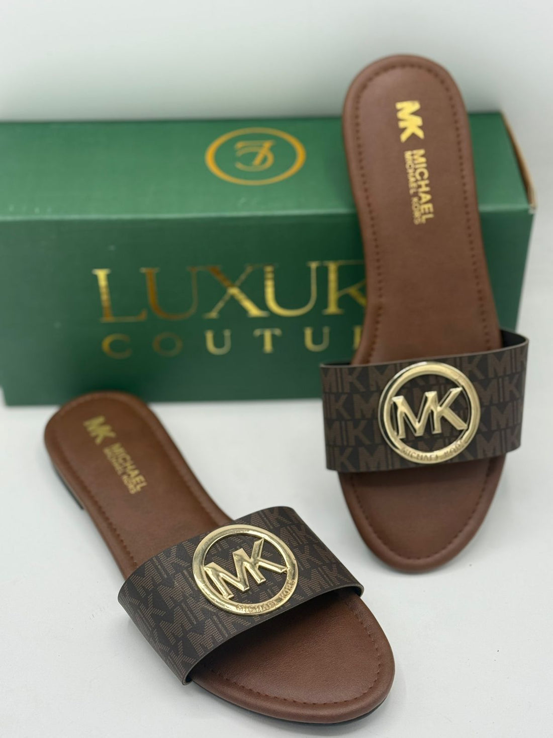 MK Logo Brown Flats