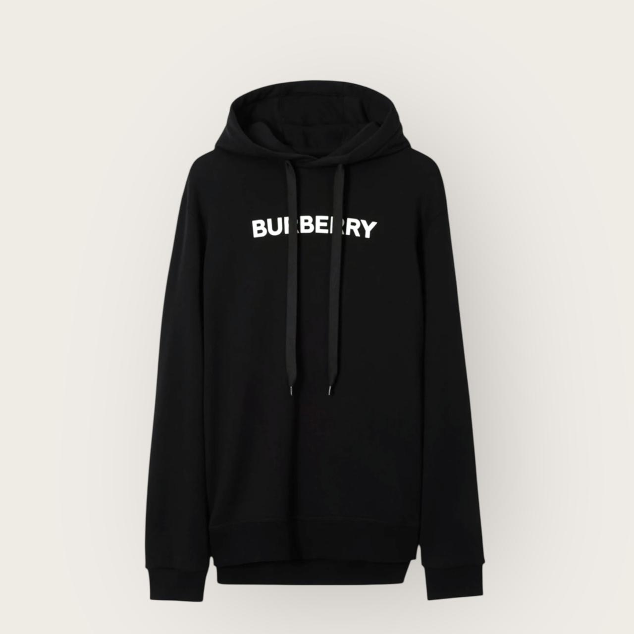 BURBERRY  White Text Black Hoodie
