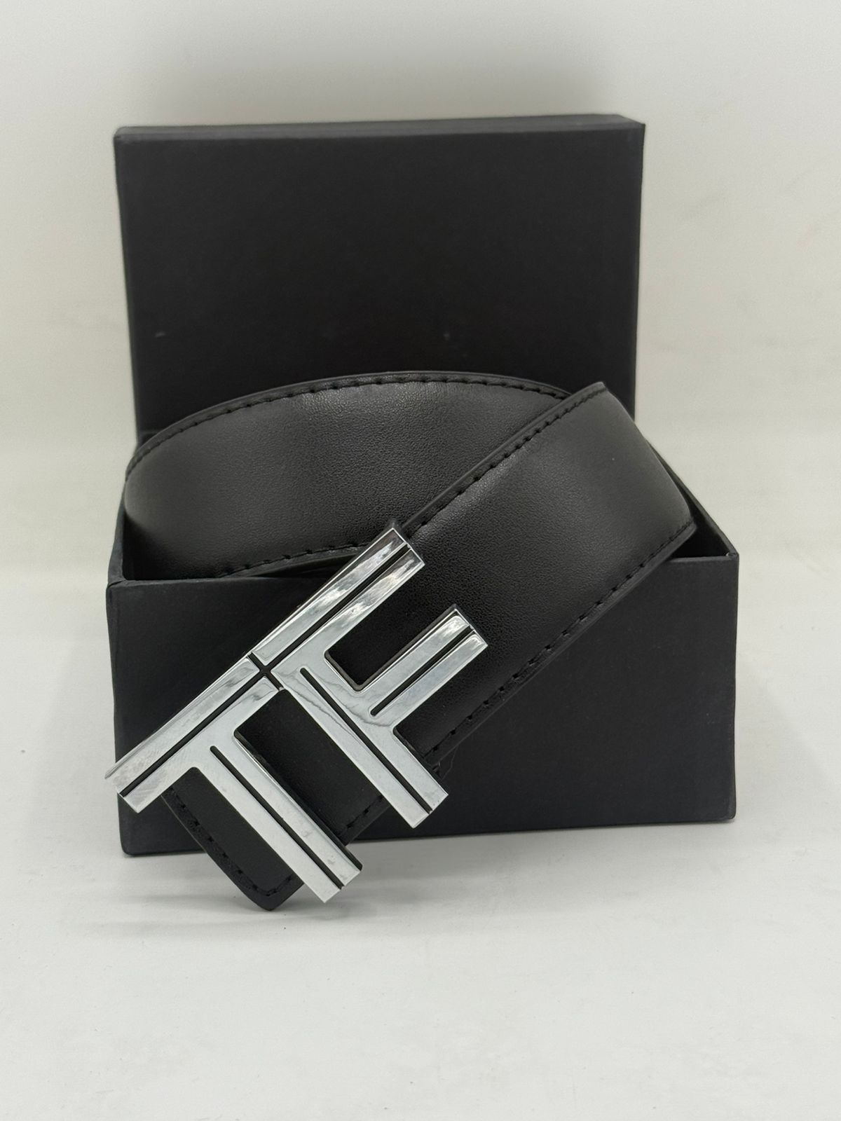 Tom Ford  iconic "TF" Silver Belts