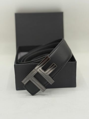 Tom Ford  iconic "TF" Black Belts