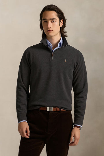 RL Polo Quarter-Zip Sweatshirt Dark Grey