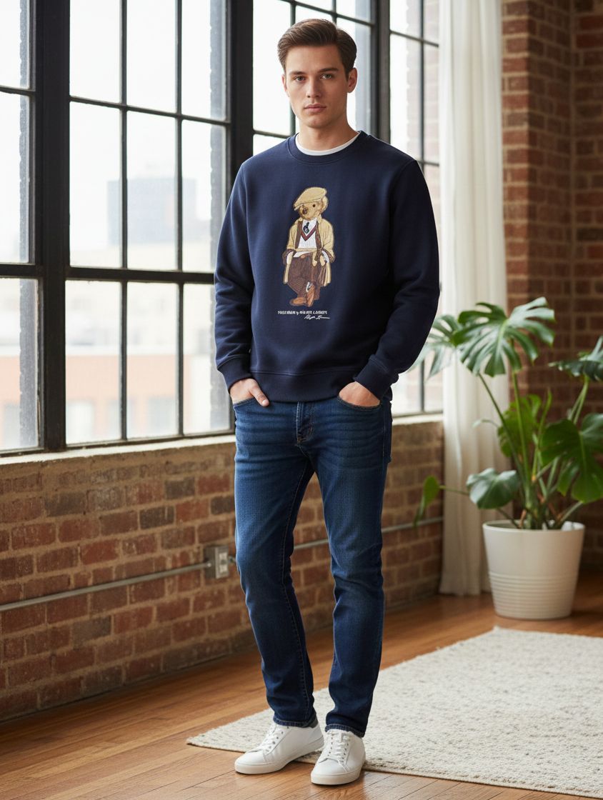 RL Bear Sweatshirt Navy