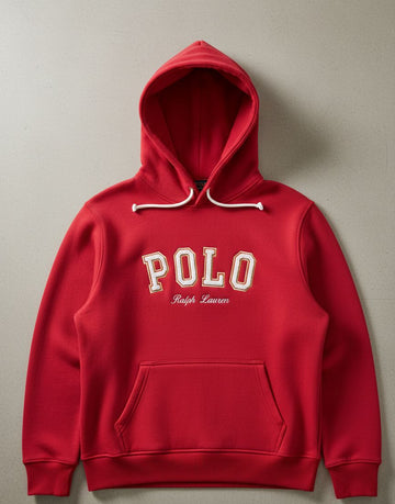 POLO Cream Logo Maroon Hoodie