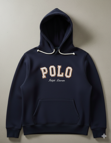 POLO Cream Logo Navy blue Hoodie