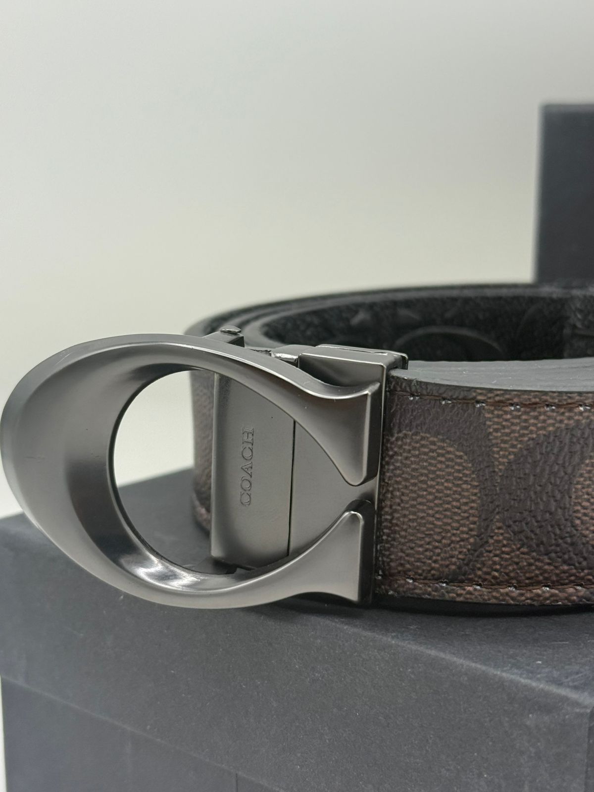 Coach Reversible Signature "C" Buckle Brown Belt