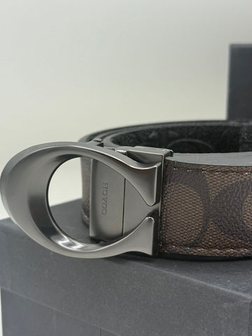Coach Reversible Signature "C" Buckle Brown Belt